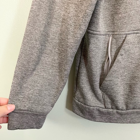 Nike Dri-Fit Men's Gray Graphic Logo Ribbed Pullover Hoodie Jacket Size M - Picture 6 of 9